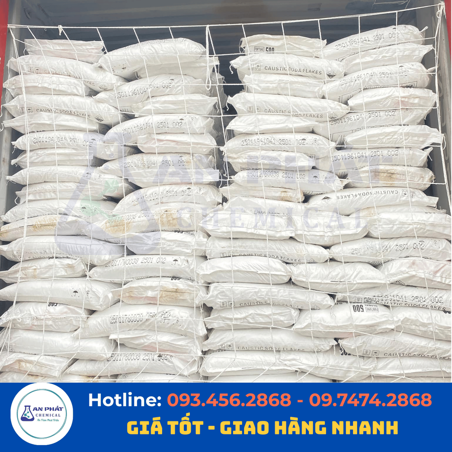 Xút hạt (Natri hydroxit) NaOH 99% – Trung Quốc, 25 kg/bao