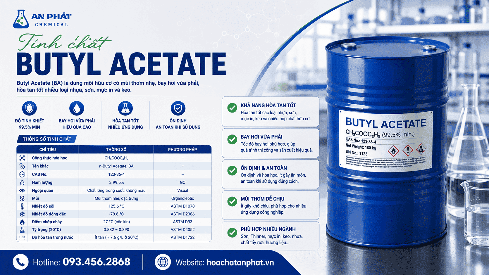 N-Butyl Acetate và Isobutyl Acetate khác nhau như thế nào?