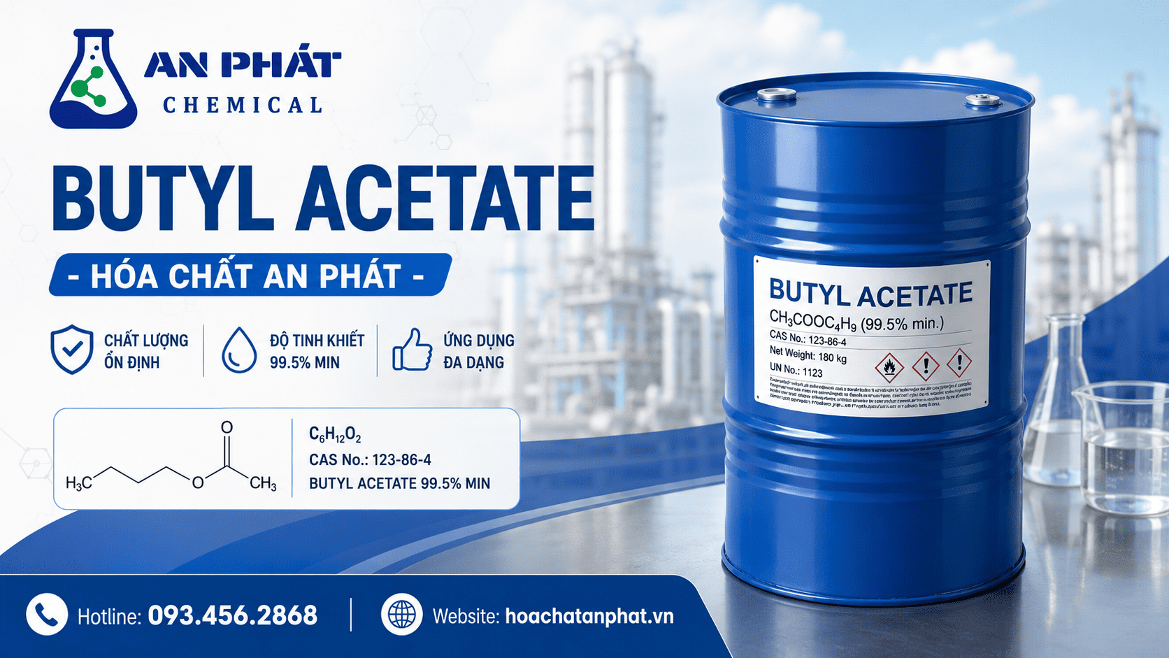 Dầu chuối công nghiệp là gì? Công dụng của Butyl Acetate C6H12O2