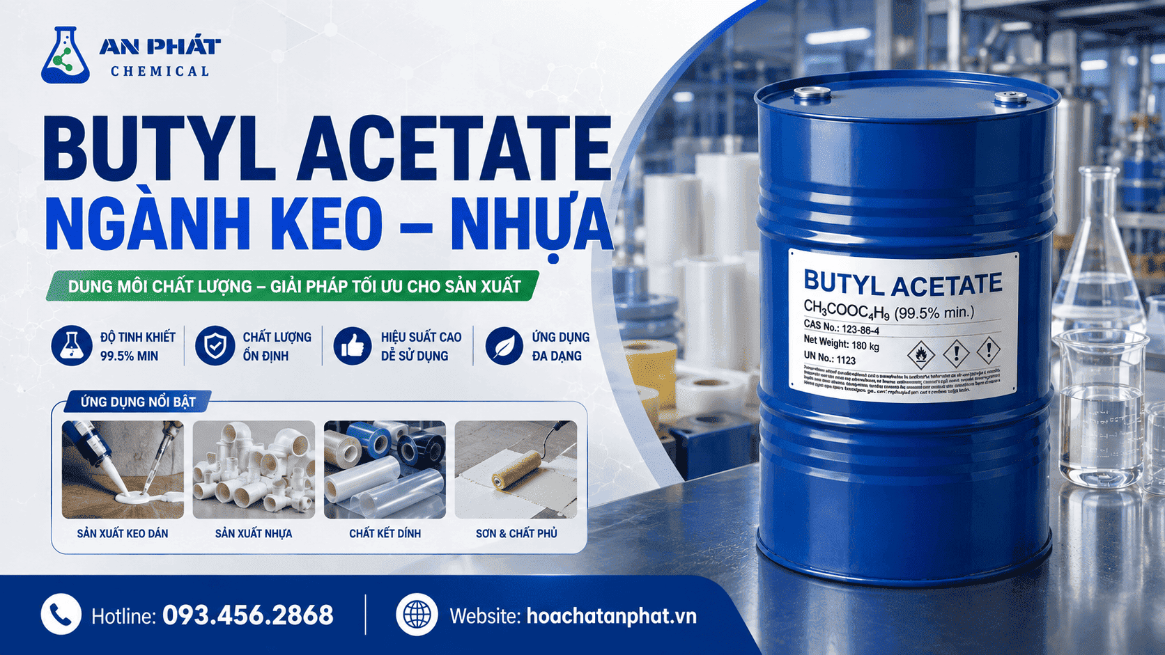 Butyl Acetate và Ethyl Acetate khác nhau thế nào trong sơn, mực in và keo?